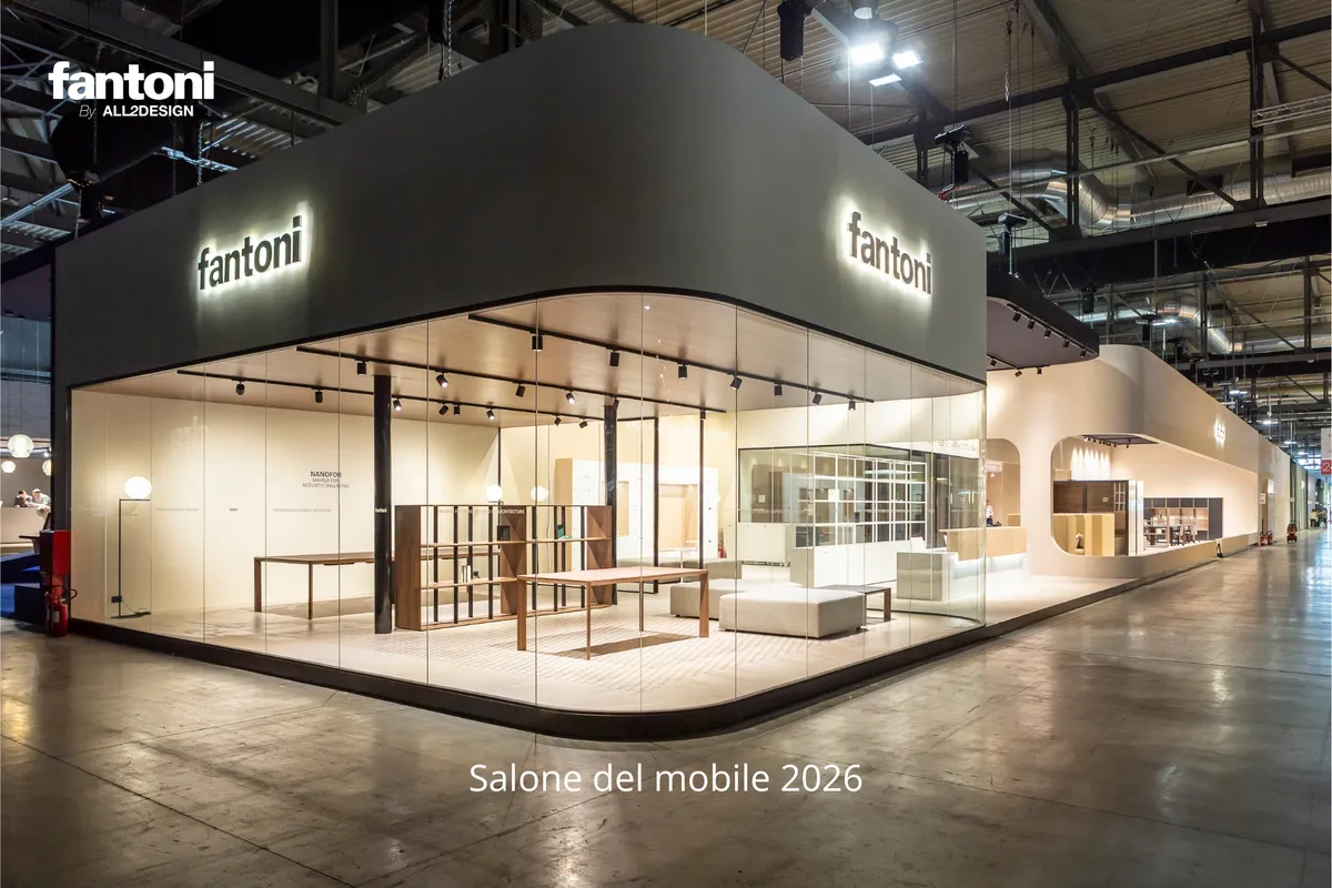 Maak een virtuele tour door de Fantoni stand op Salone del Mobile 2026